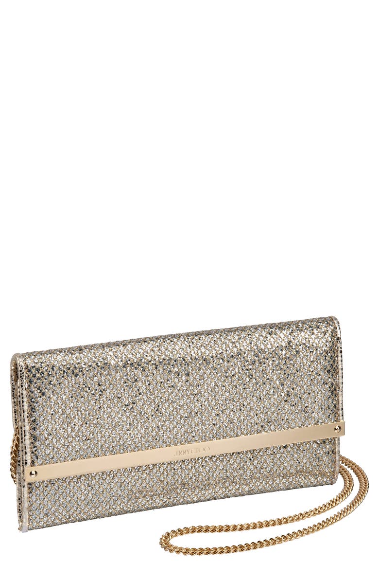 Jimmy Choo Milla Glitter Wallet on a Chain, Main, color, 
