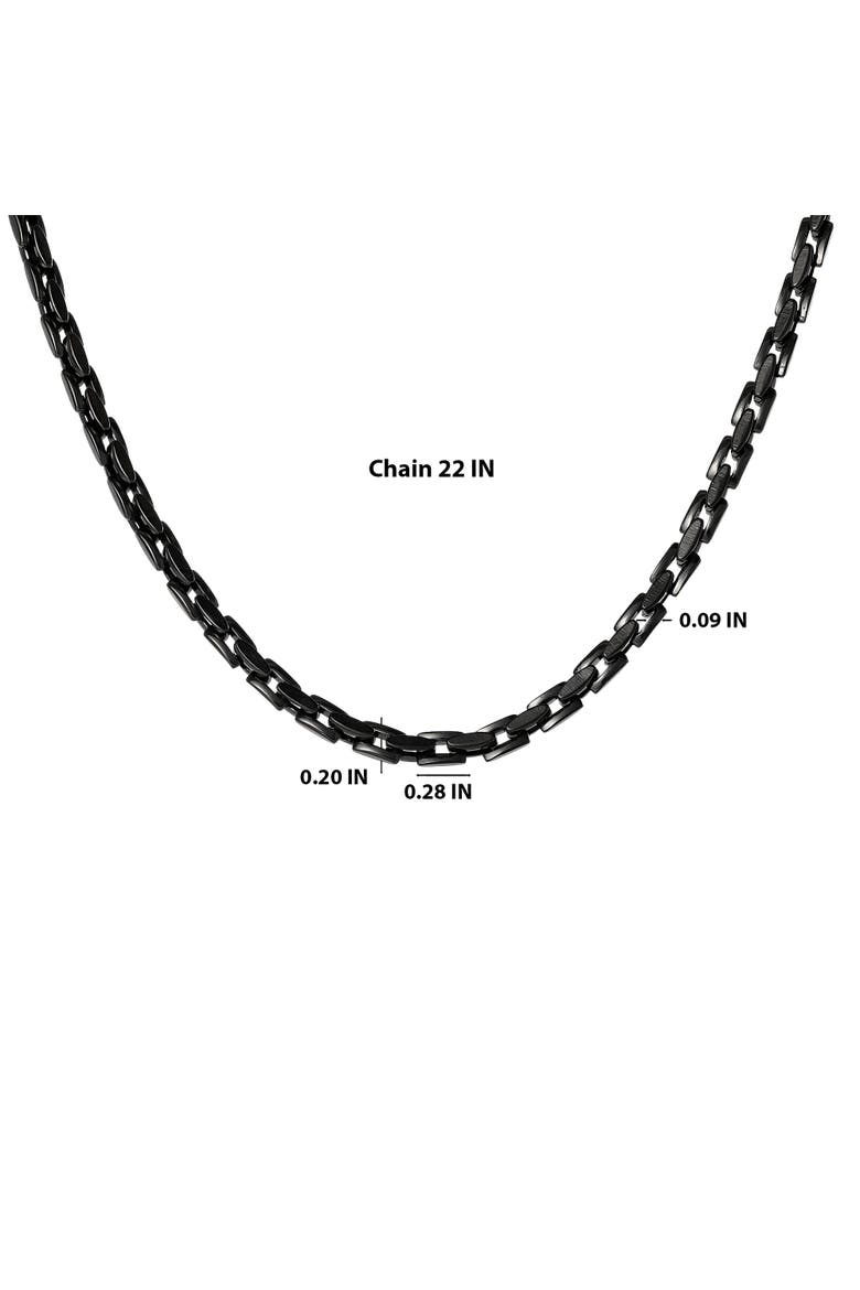 Men's Black Stainless Link 22'' Chain Necklace, Polished Ion-Plated Finish, Alternate, color, Black