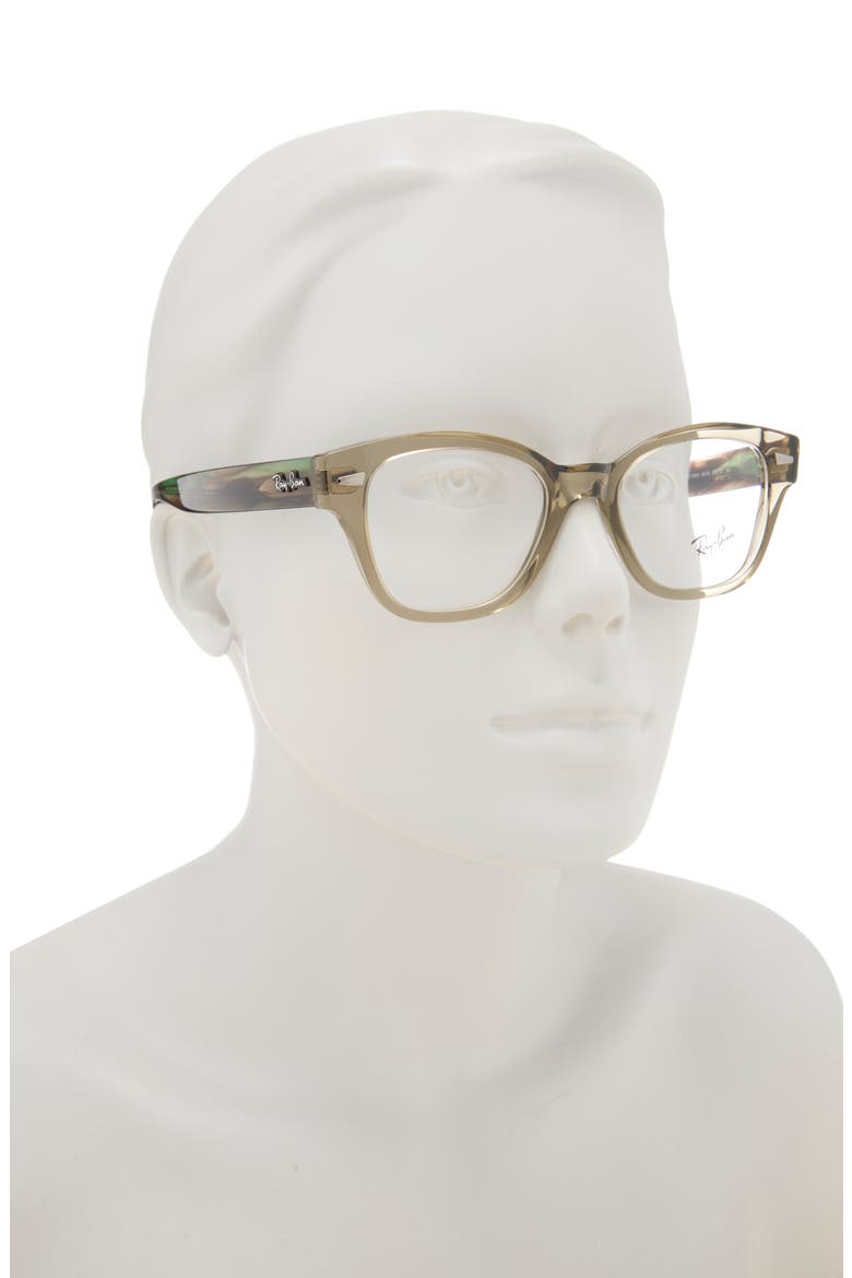 49mm Square Optical Glasses, Alternate, color, TRANSPARENT GREEN