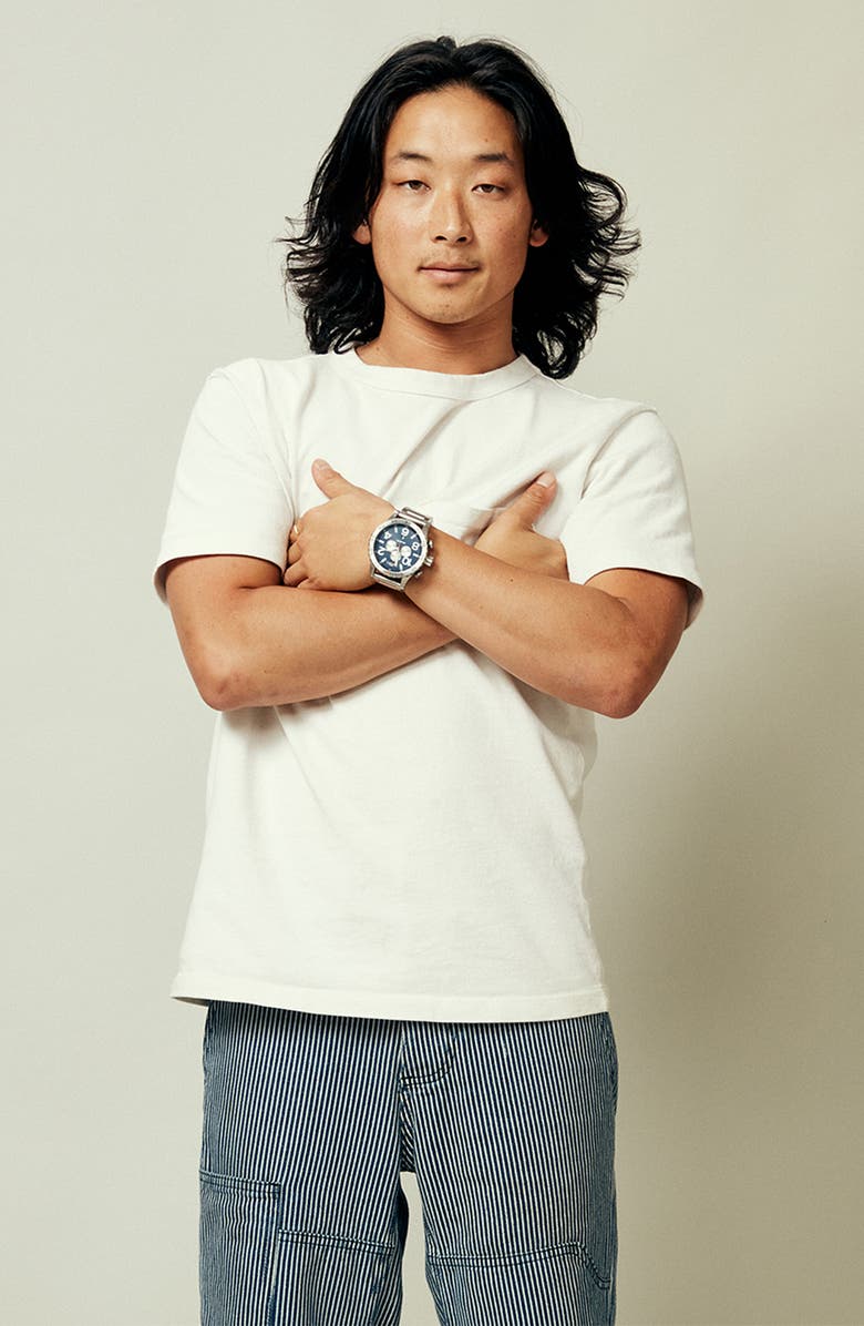 Nixon 51-30 Chronograph Bracelet Watch, 51mm, Alternate, color, Silver / Midnight