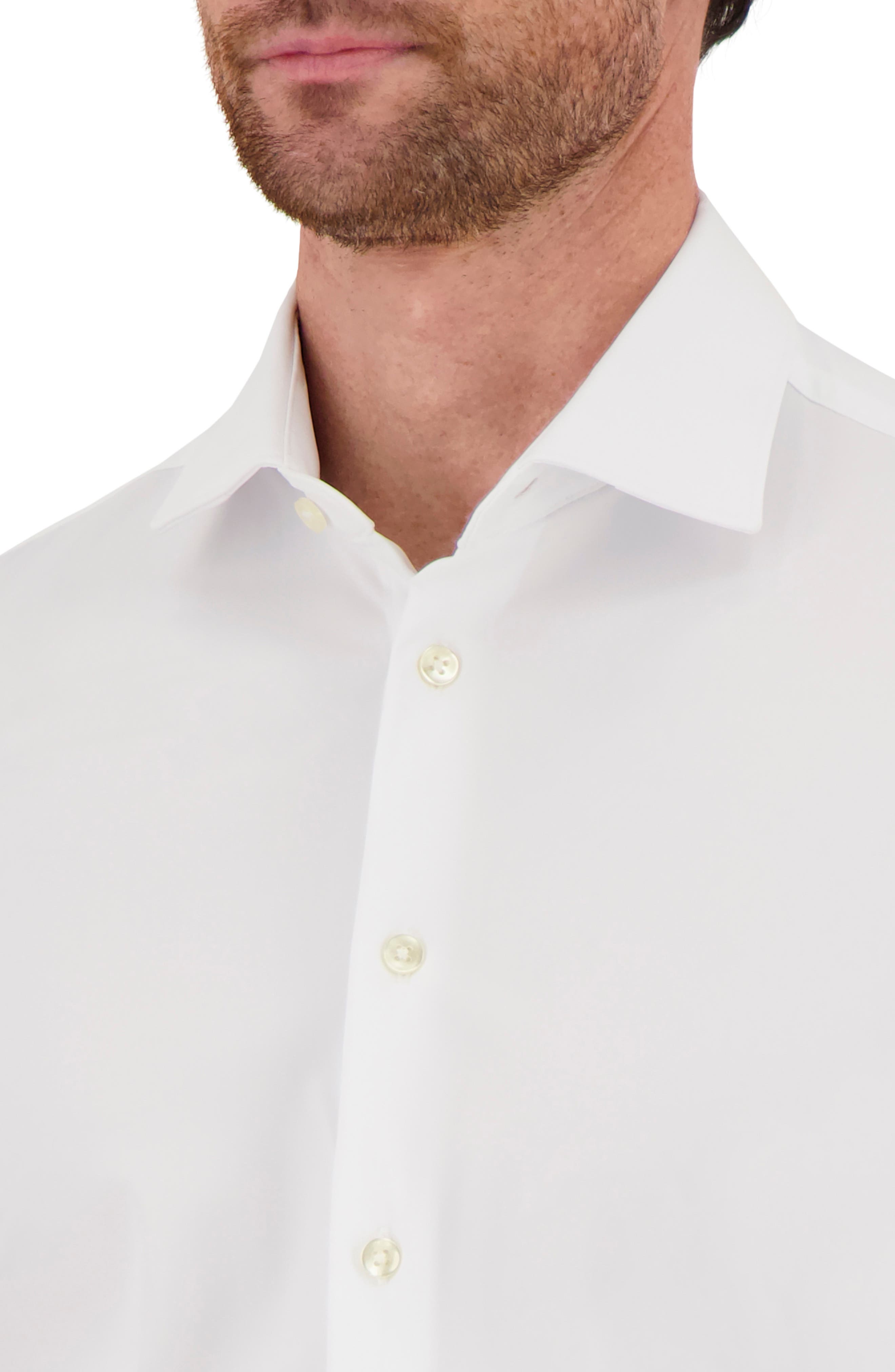 Modern Fit Solid White Tech Stretch Dress Shirt - image 2