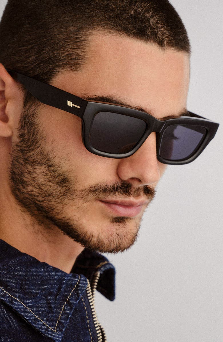 Le Specs Le Castle 54mm Polarized D-Frame Sunglasses, Alternate, color, Black / Smoke Mono Polarized