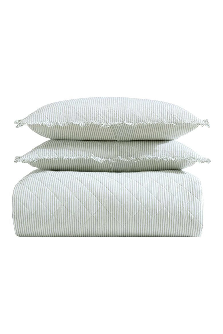 Oxford Quilt & Sham 3-Piece Set, Main, color, GREEN