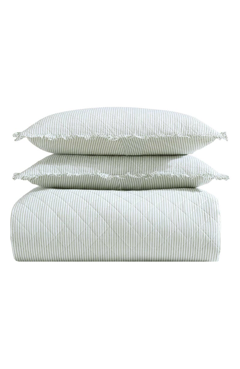 Laura Ashley Oxford Cotton Quilt & Sham 3-Piece Set, Main, color, Green