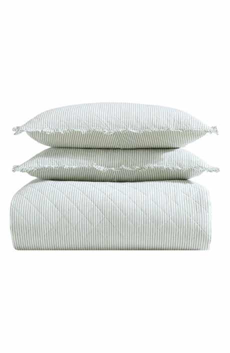 Laura Ashley Oxford Cotton Quilt & Sham 3-Piece Set