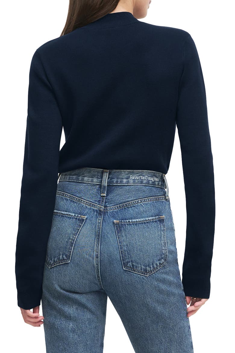 The Whitney Mock Neck Sweater, Alternate, color, NAVY