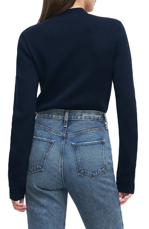 Favorite Daughter The Whitney Mock Neck Sweater In Blue