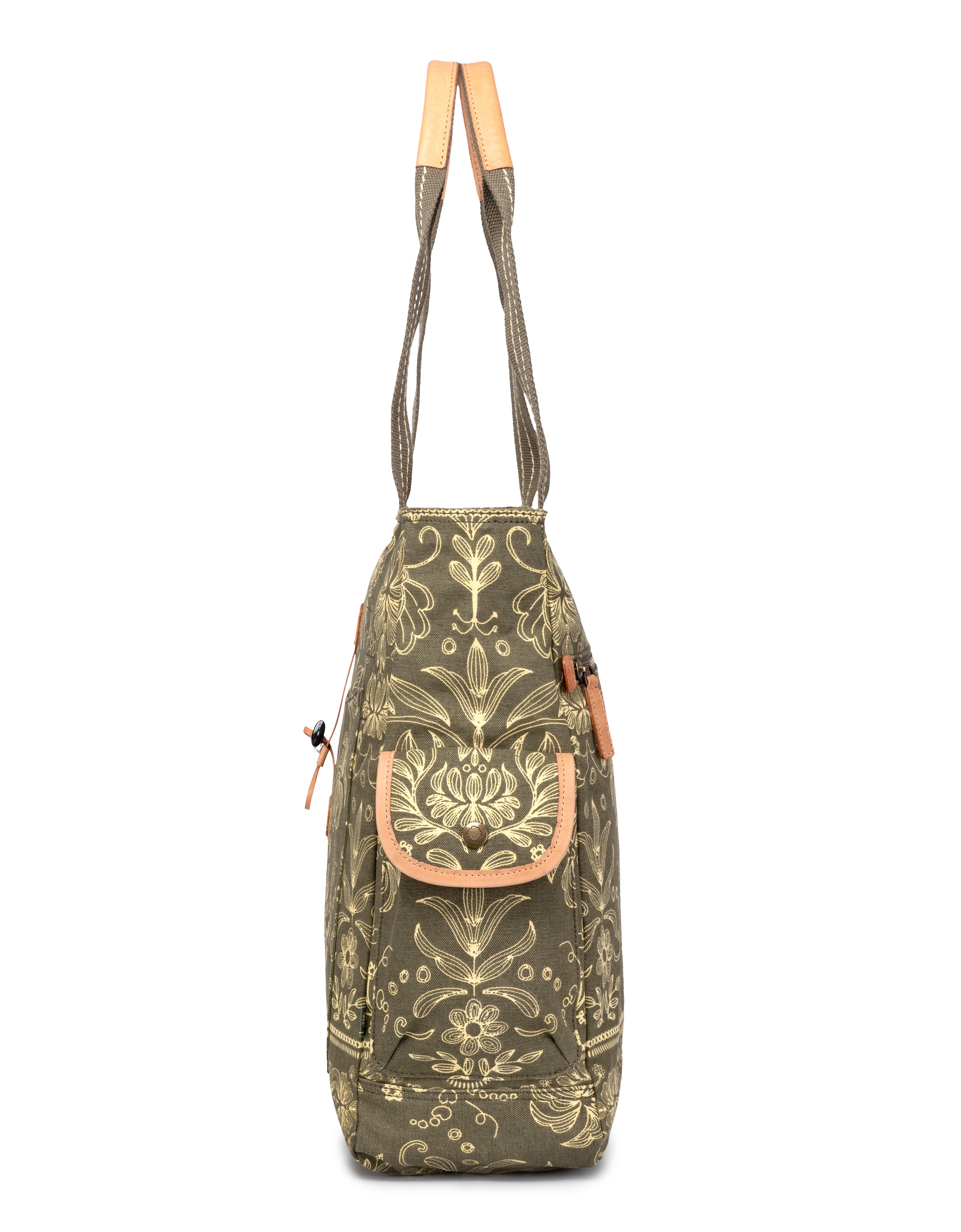 TSD Brand Valley and Sky Spacious Adventure Tote, Alternate, color, Olive Cream