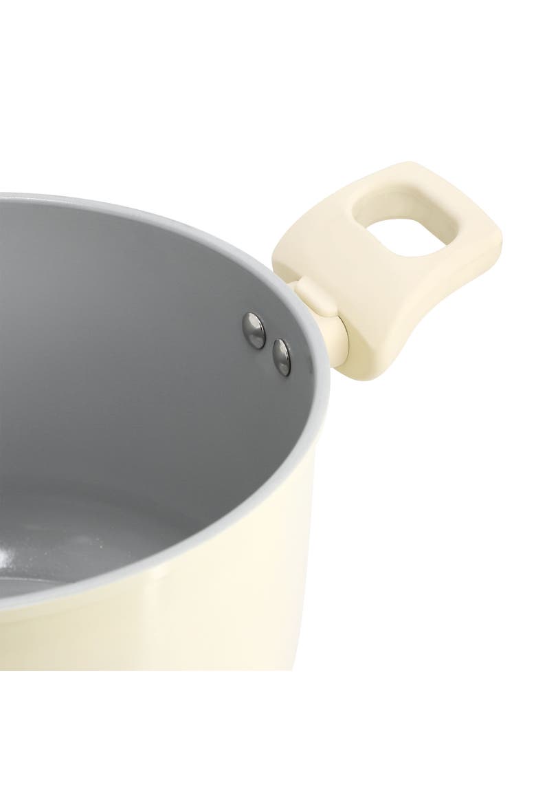 Barnsdall 5 Quart Ceramic Nonstick Aluminum Stock Pot with Lid, Alternate, color, White
