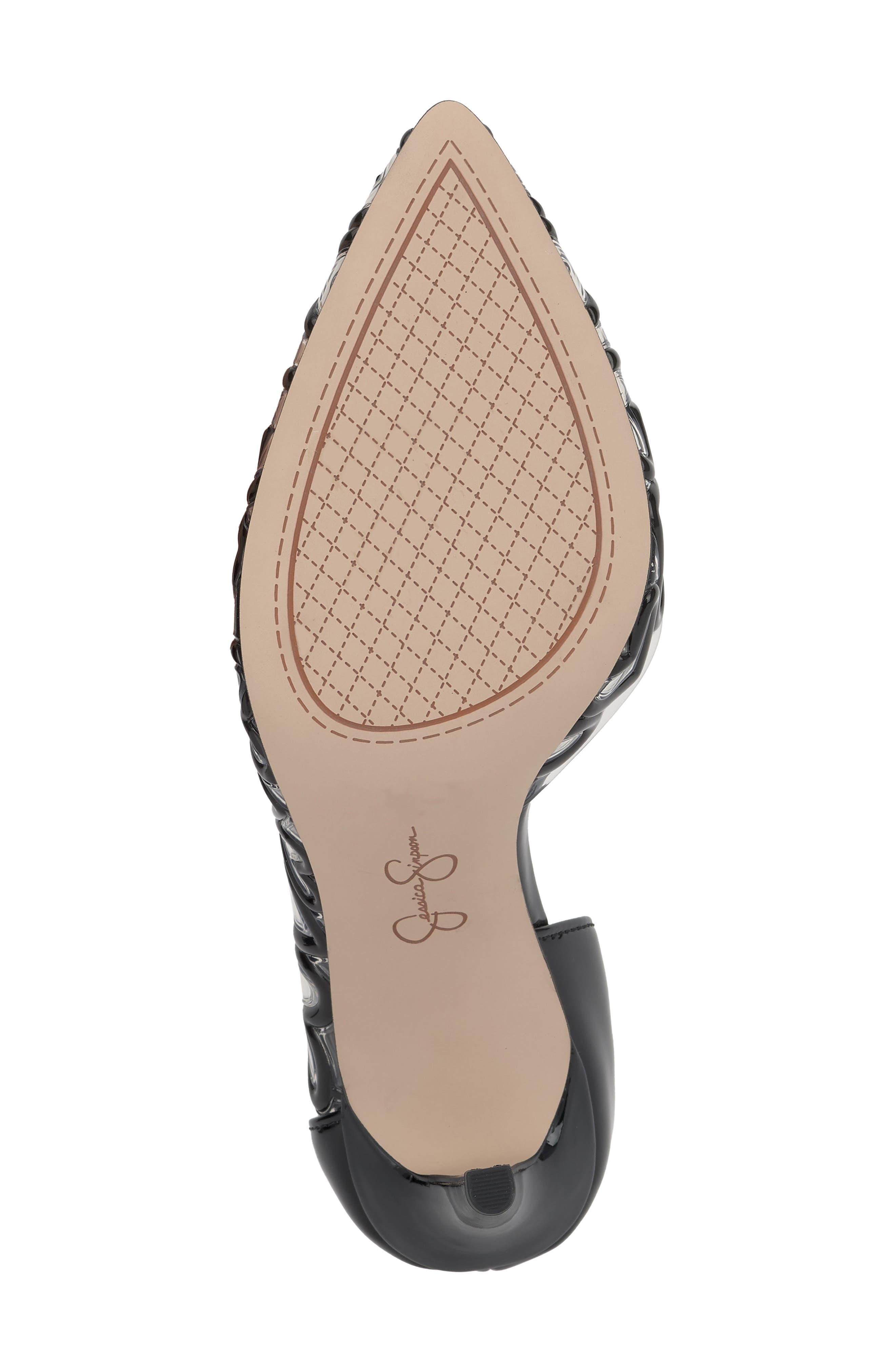 Jessica Simpson Palvin Half d'Orsay Pointed Toe Pump, Alternate, color, Black/ Clear