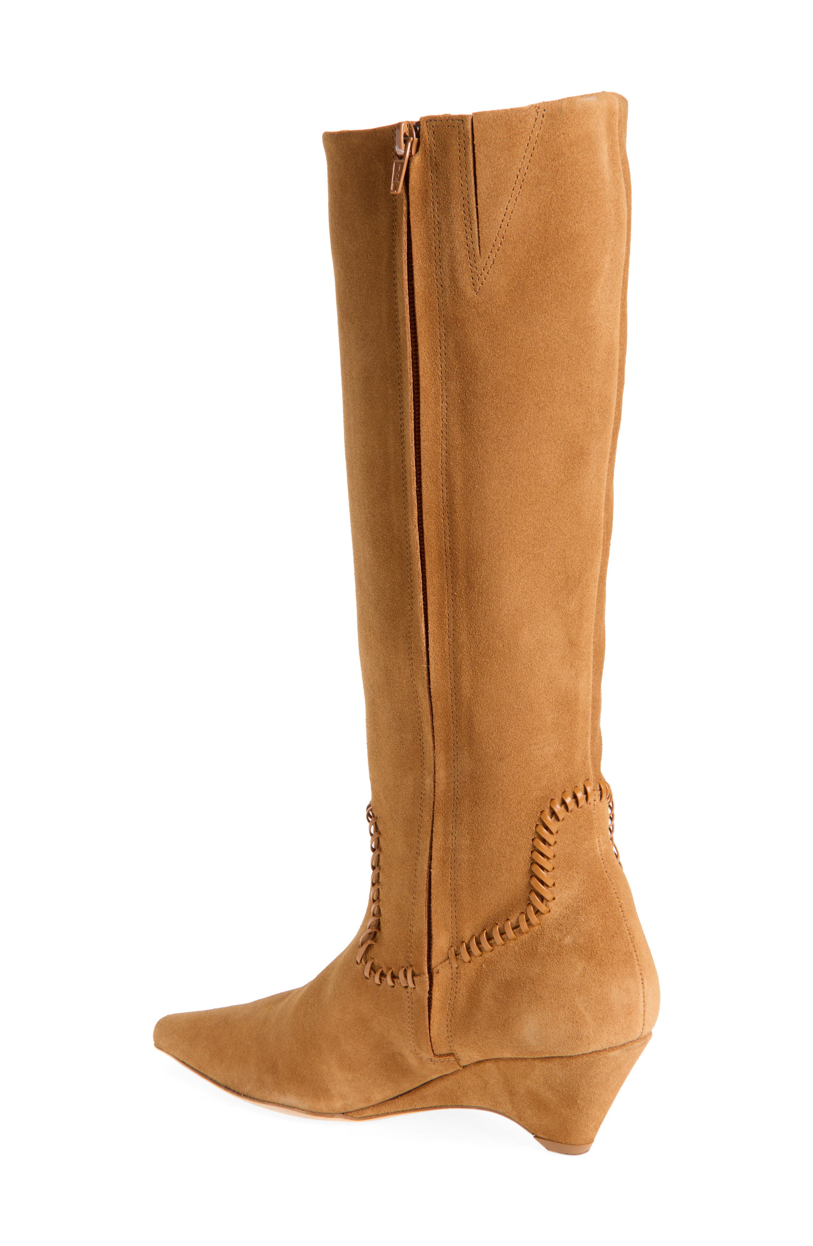 Marta Curved Wedge Boot, Alternate, color, TOFFEE