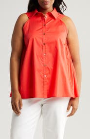 HARSHMAN Ziva Sleeveless Button-Up Shirt