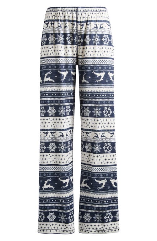 Skims Logo Plush Pointelle Pajama Pants In Animal Print