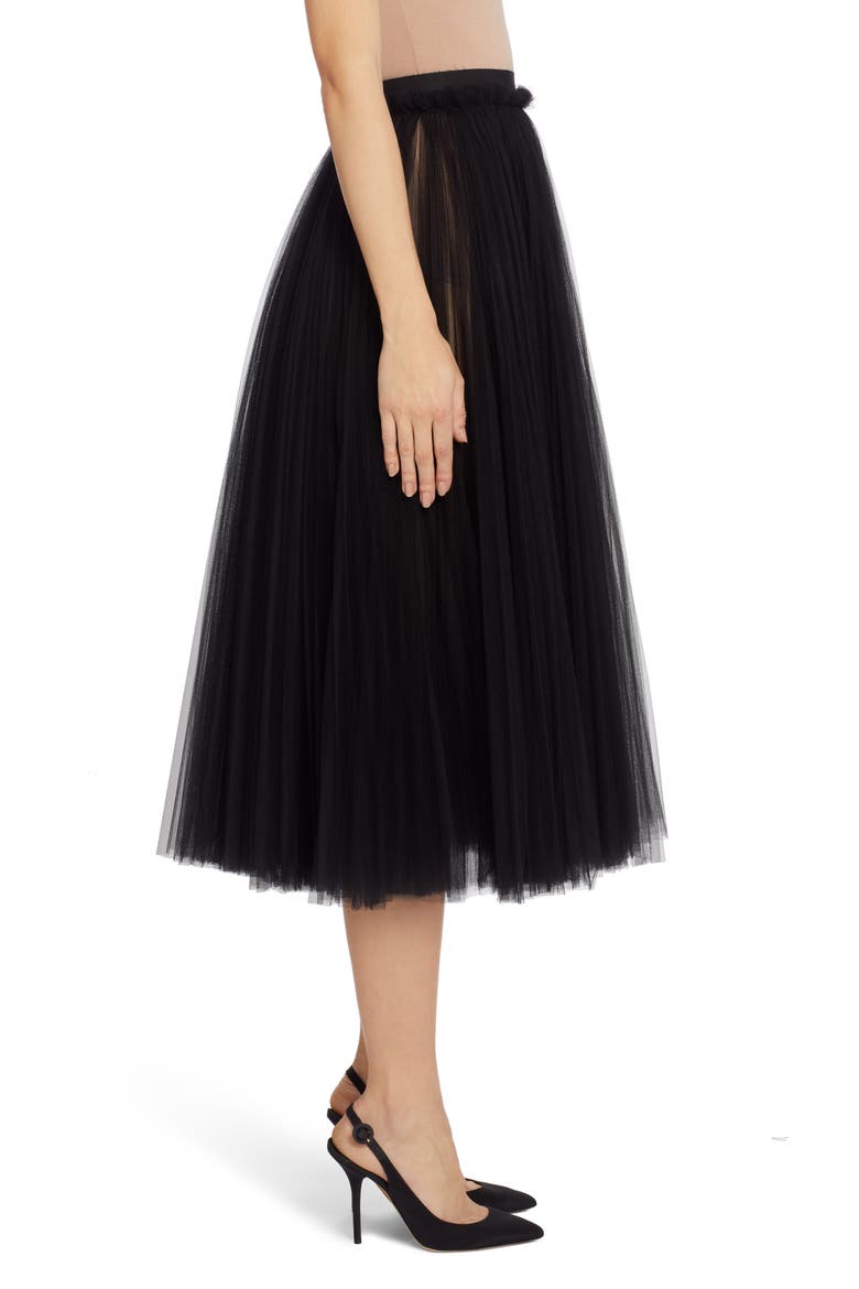Tulle A-Line Skirt, Alternate, color, BLACK