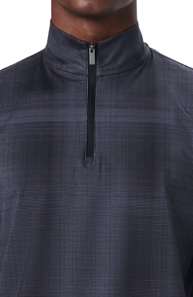 Bugatchi OoohCotton<sup>®</sup> Plaid Quarter Zip Pullover, Alternate, color, 