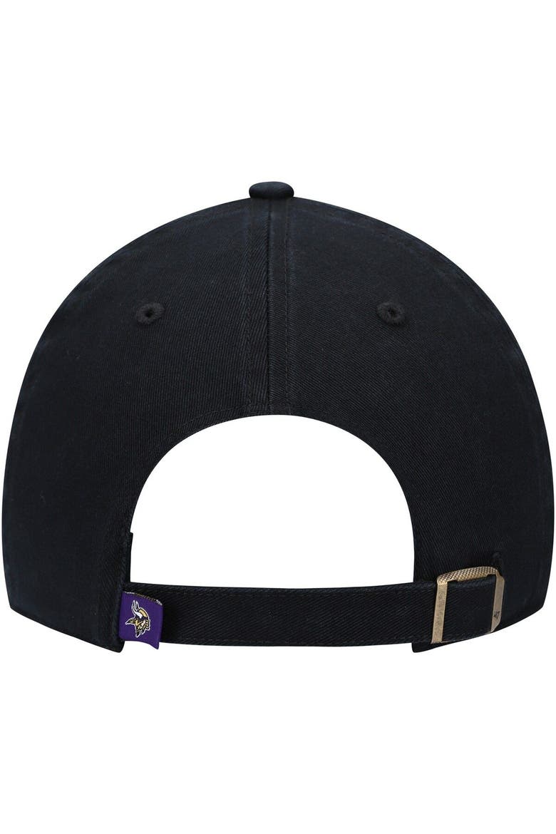 Men's '47 Black Minnesota Vikings Secondary Clean Up Adjustable Hat, Alternate, color, Black