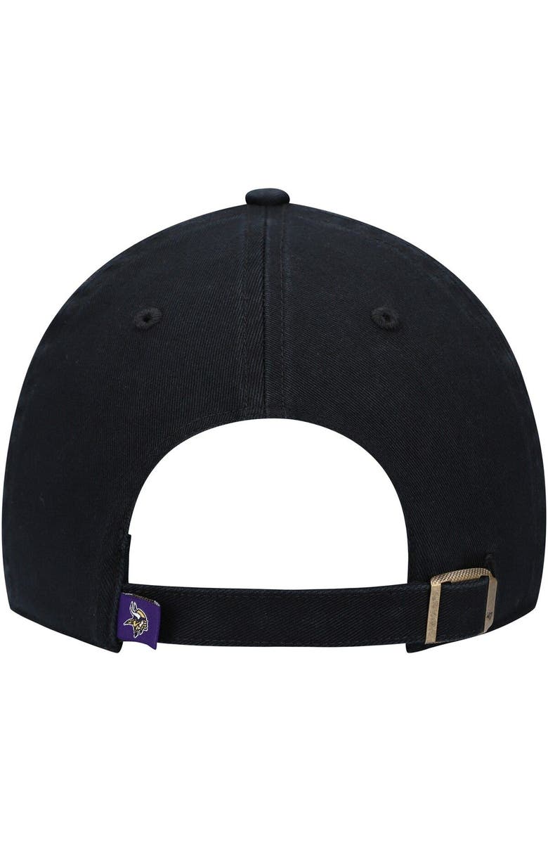 '47 Men's '47 Black Minnesota Vikings Secondary Clean Up Adjustable Hat, Alternate, color, Black