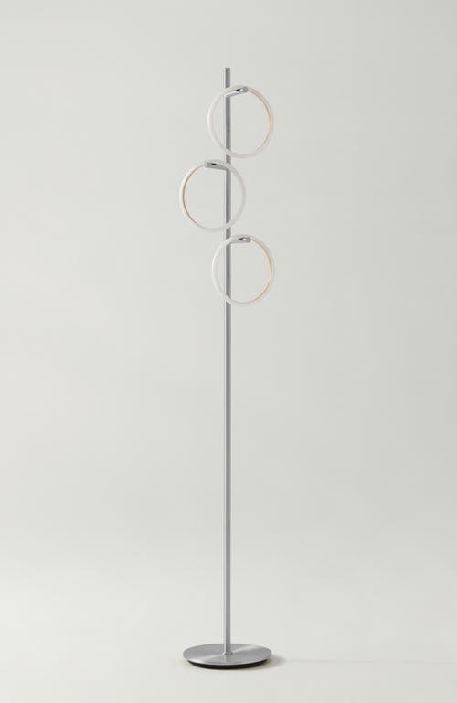 Brightech Saturn 66' Led Modern Ring Floor Lamp With Detachable Lights In Polished Silver