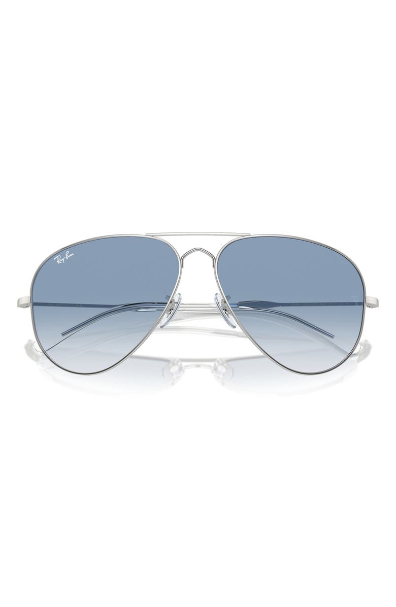 Ray-Ban Old Aviator 62mm Oversize Sunglasses, Alternate, color, Silver