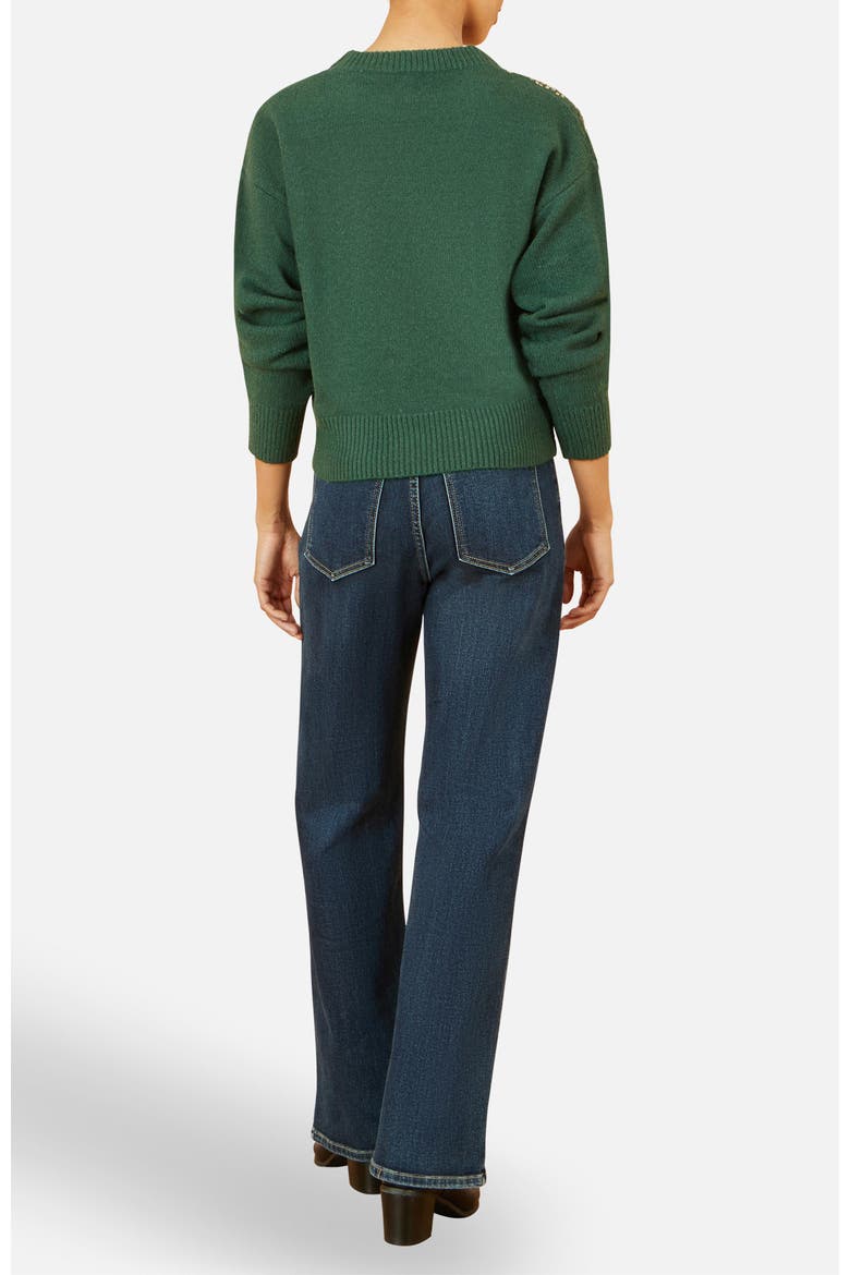 Relaxed Knitted Sequin Sweater, Alternate, color, Green
