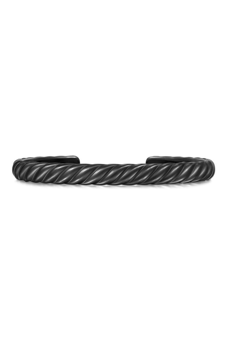 Men's Sculpted Cable Cuff Bracelet in Black Titanium, 7mm, Main, color, BLACK TITANIUM