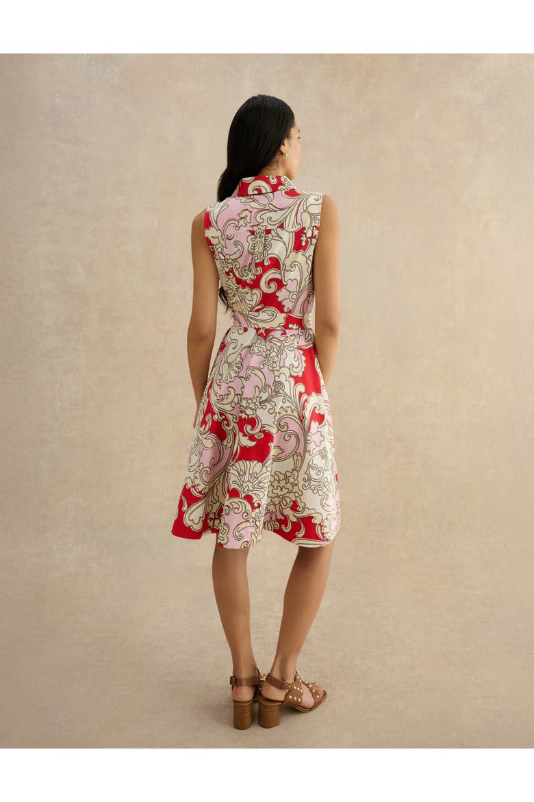 Beki Printed Collar Shirt Dress, Alternate, color, Redmulti