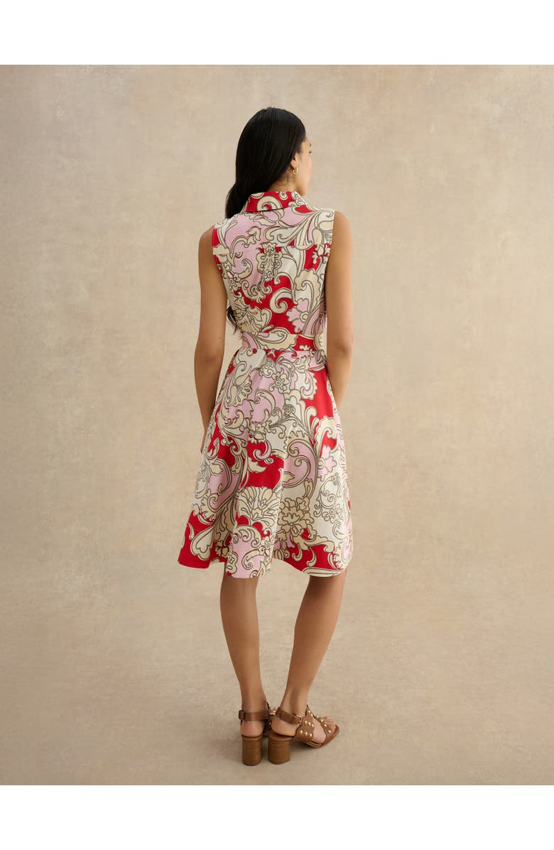 HOBBS LONDON Beki Printed Collar Shirt Dress, Alternate, color, Redmulti