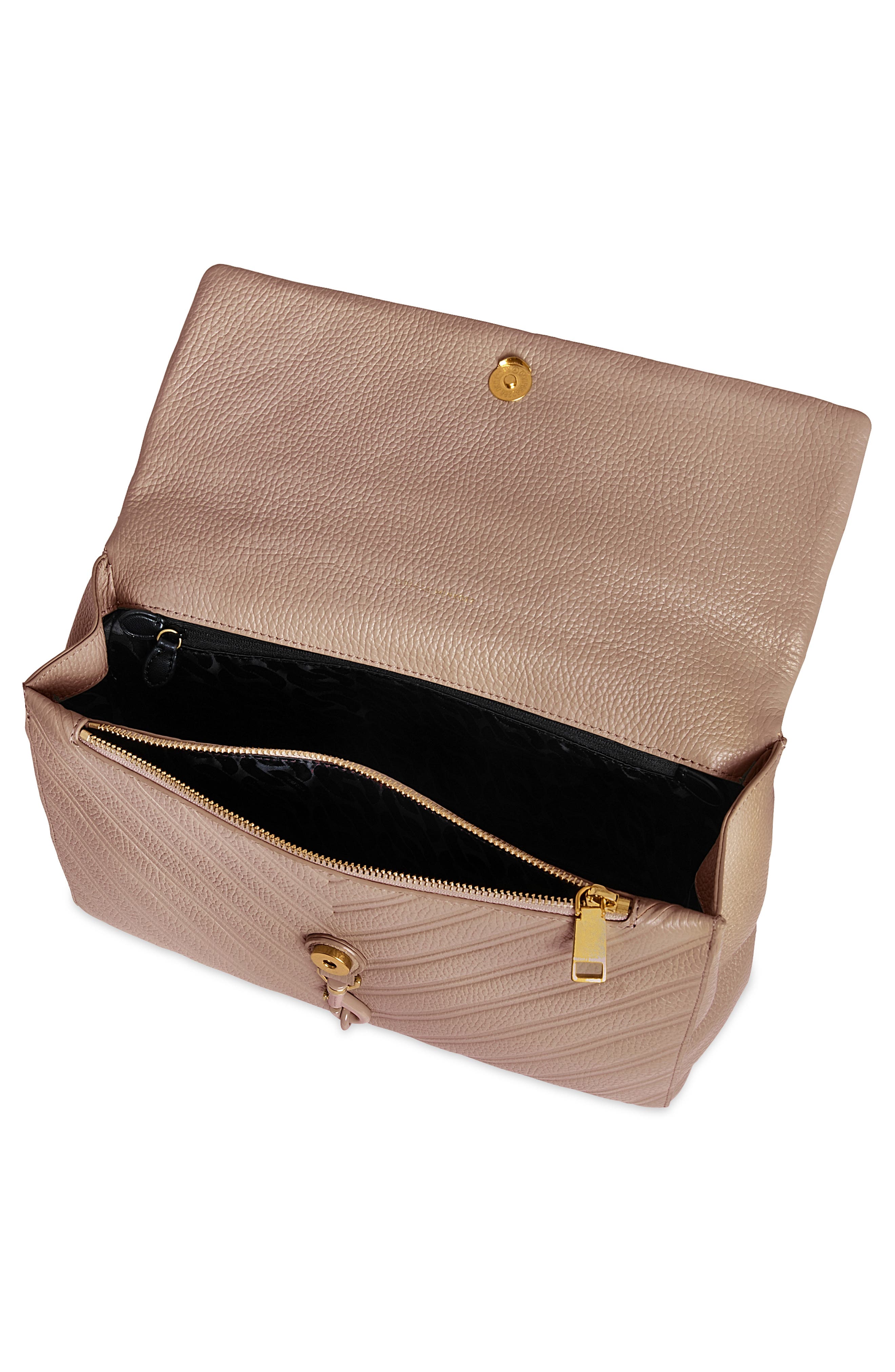 Rebecca Minkoff Edie Embossed Large Shoulder Bag, Alternate, color, Blushing