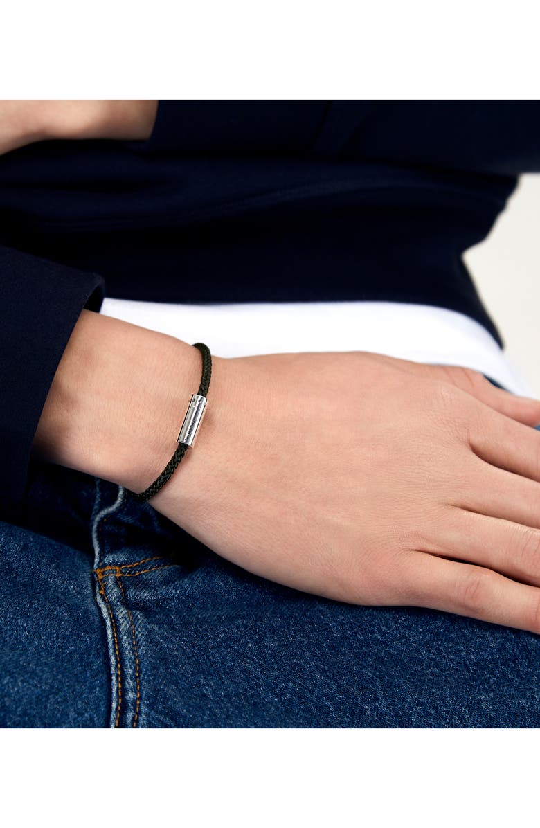 le gramme 7G Nato Polished Sterling Silver Khaki Cable Bracelet, Alternate, color, 