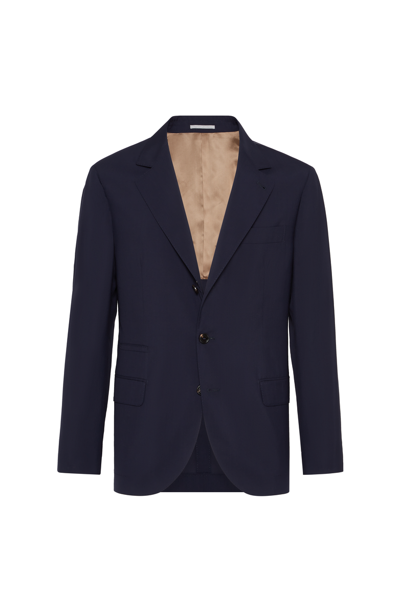 Brunello Cucinelli Wool and silk blazer, Main, color, Navy Blue