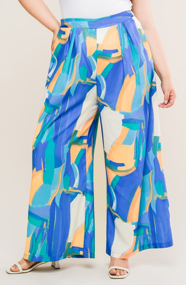 FLYING TOMATO Printed Woven Pants, Alternate, color, Blue Orange