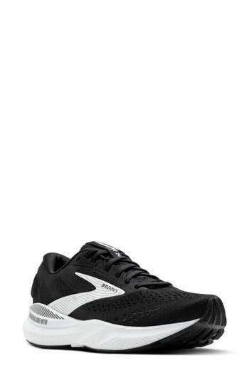 Brooks Women's Adrenaline Gts 24 Stability Running Shoes In Black/white Mesh