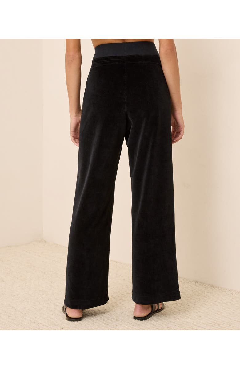 Pact Organic Cotton Pure Velour Wide Leg Pant, Alternate, color, Black