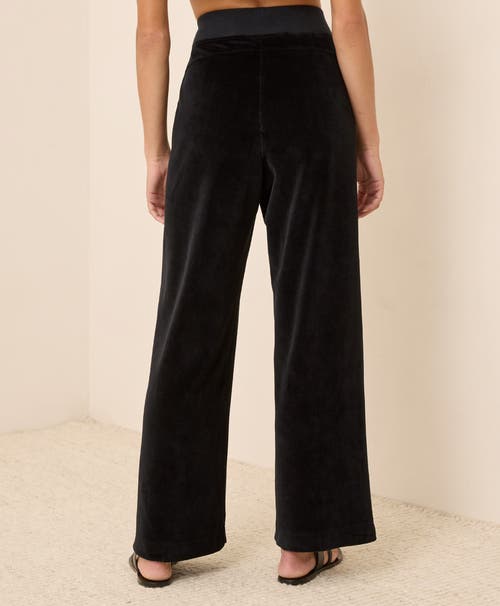 Pact Organic Cotton Pure Velour Wide Leg Pant In Black