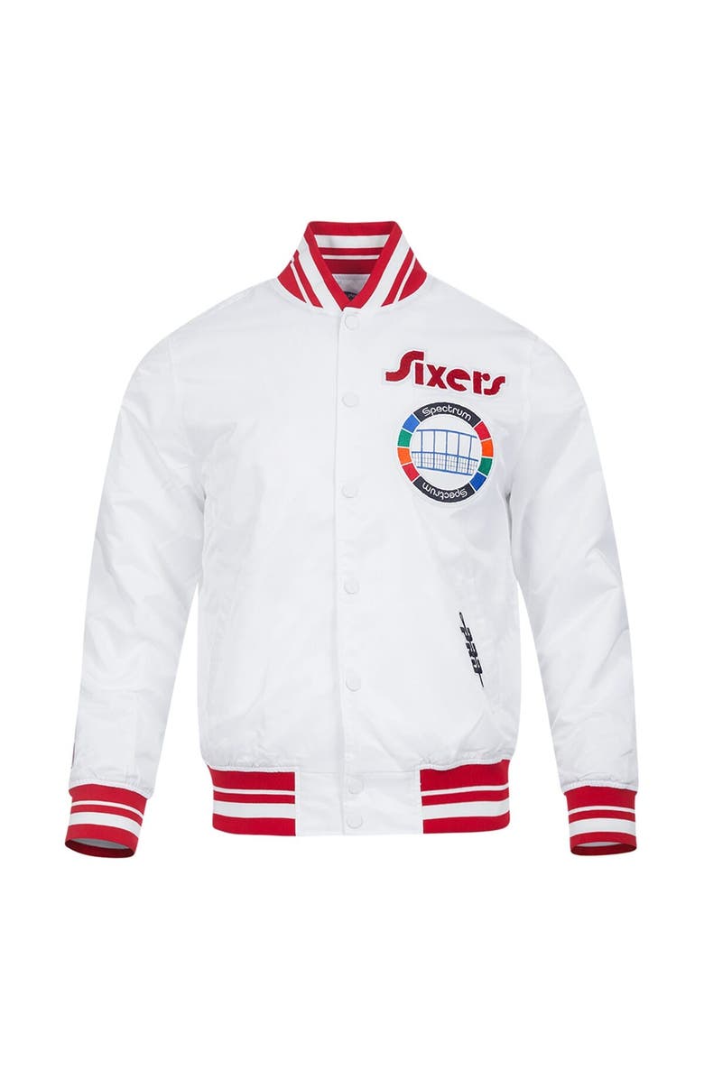 PRO STANDARD Men's Pro Standard White Philadelphia 76ers 2024/25 City Edition Chenille Satin Full-Snap Jacket, Alternate, color, 