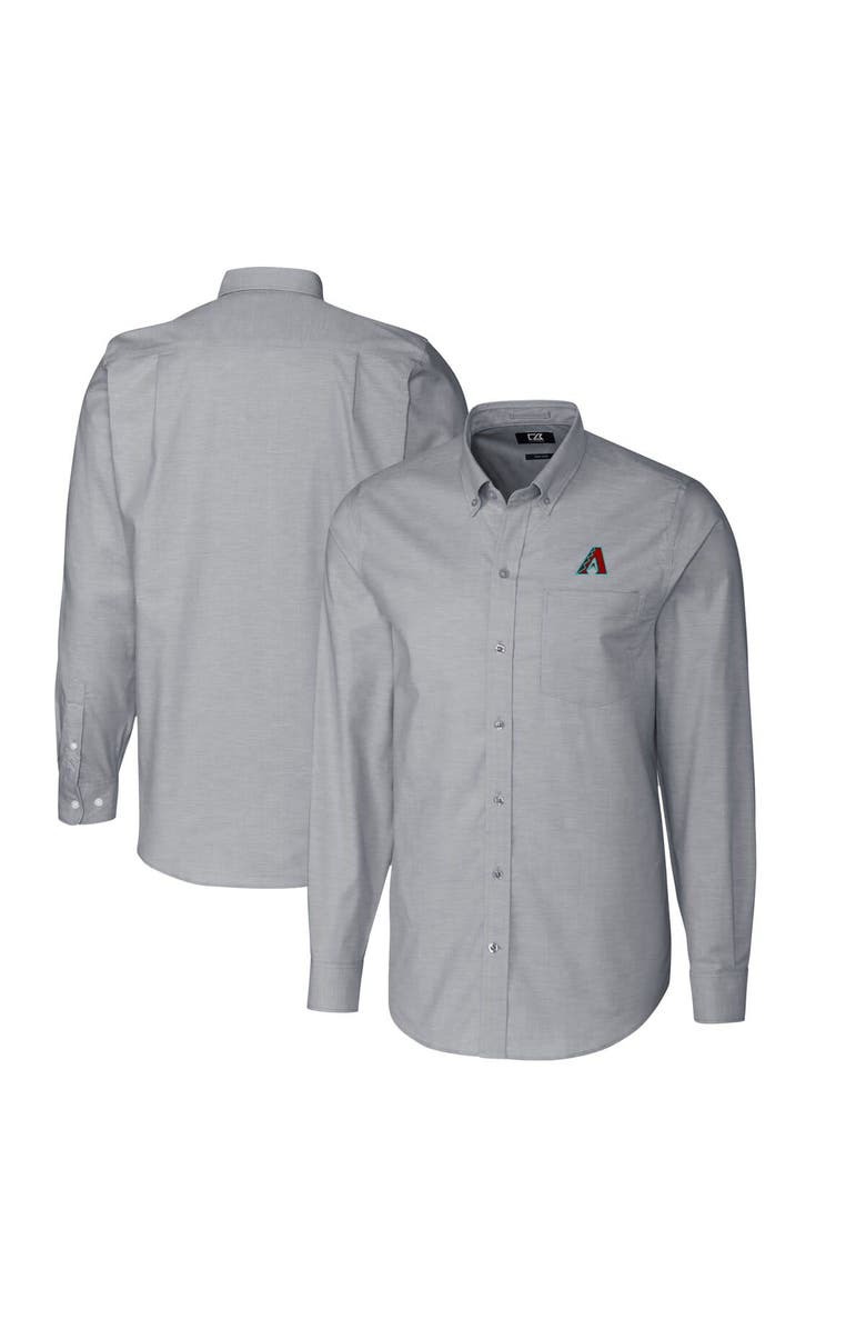 Cutter & Buck Men's Cutter & Buck  Charcoal Arizona Diamondbacks Stretch Oxford Long Sleeve Dress Shirt, Main, color, 