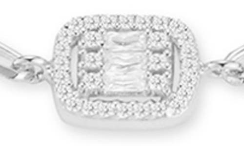 Glaze Jewelry Cubic Zirconia Paper Clip Chain Bracelet In Silver