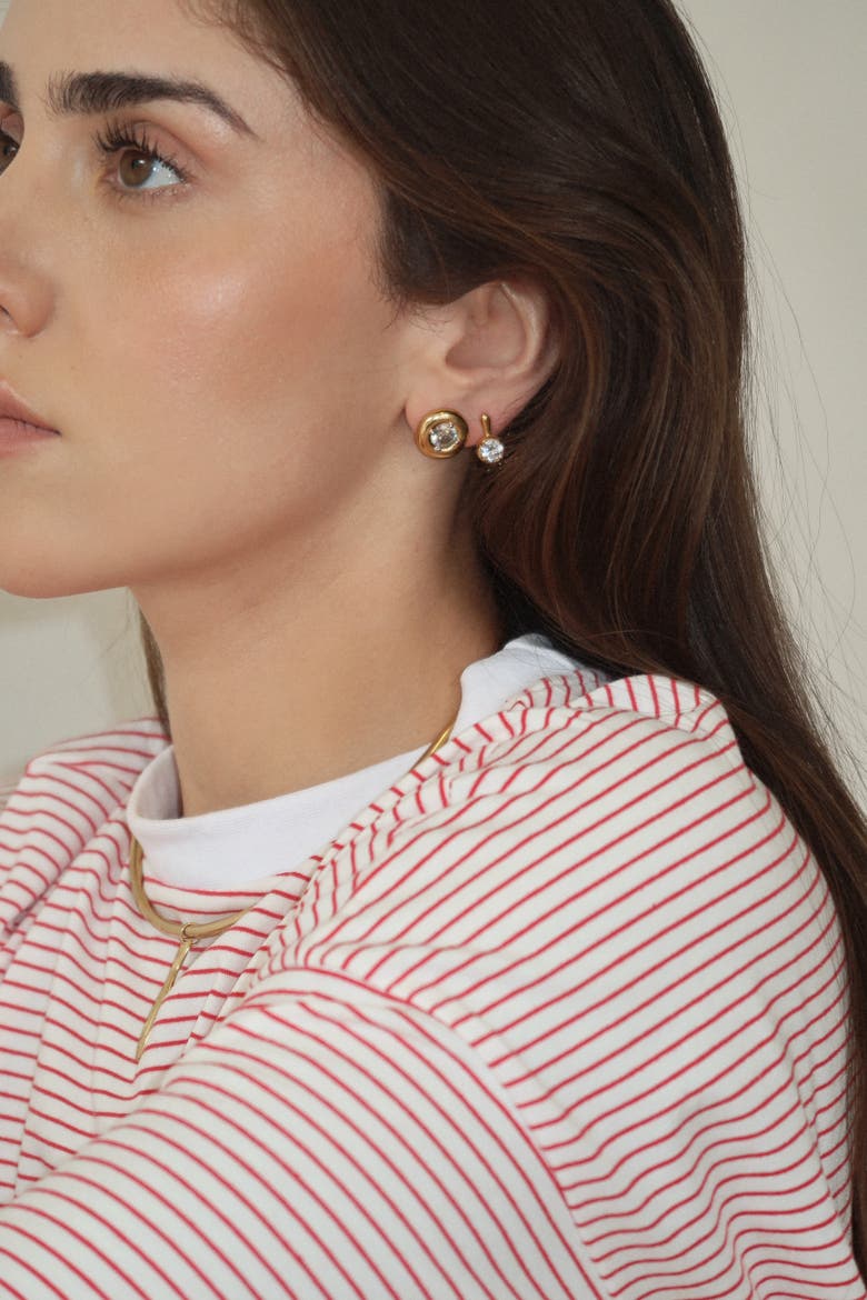 Lila Earrings, Alternate, color, Gold / Crystal