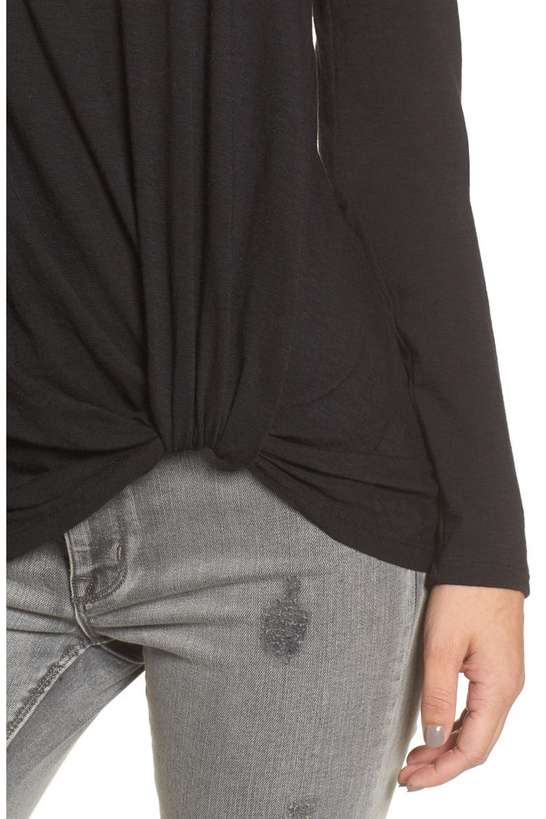 Twist Hem Tee, Alternate, color, BLACK