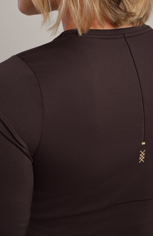 Rhone Serene Fitted Long Sleeve Performance Top In Brown