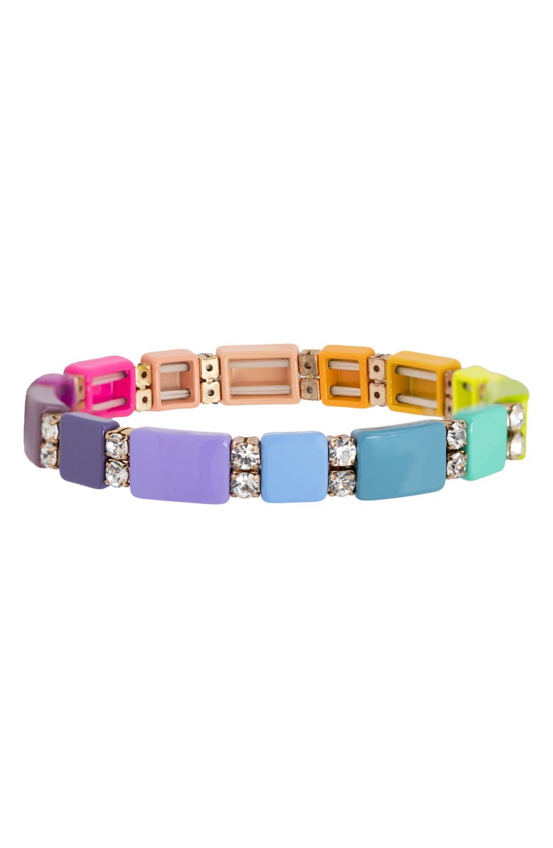 SAACHI Rainbow Stretch Bracelet, Main, color, Rainbow Multi