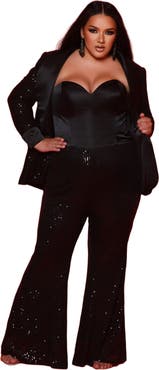 Johnathan Kayne for Sydney's Closet Three-Piece Bell Bottom Plus Size Suit