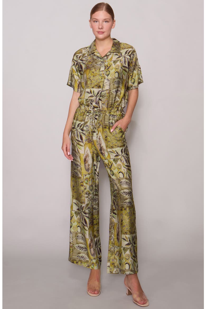 Easy Woven Pullover Shirt, Alternate, color, GREEN MULTI ABSTRACT