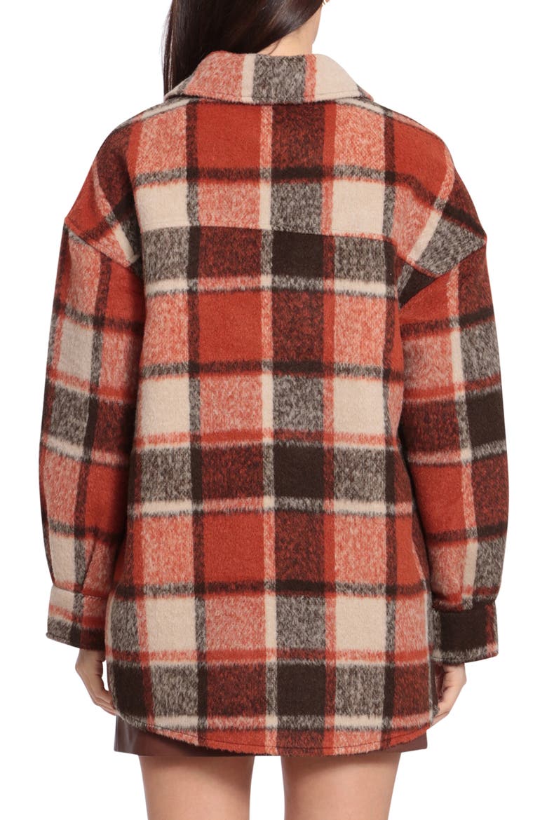 Plaid Boyfriend Shacket, Alternate, color, CREAM/ RUST/ ORANGE