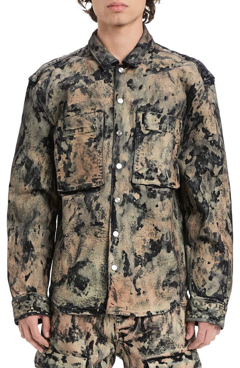 VAYDER Camo Print Twill Overshirt, Main, color, 