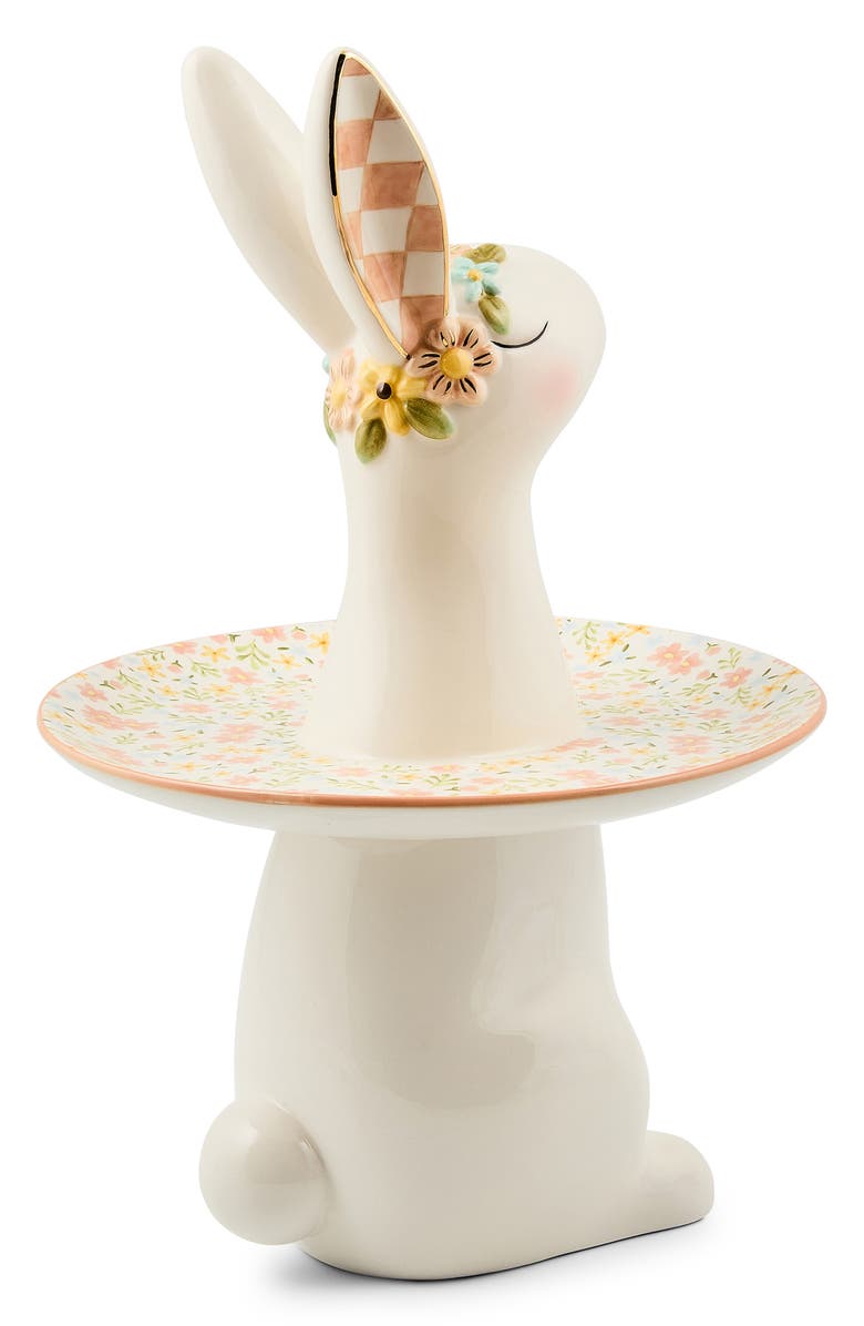 MACKENZIE CHILDS Posie Patch Rabbit Sweet Stand, Alternate, color, White