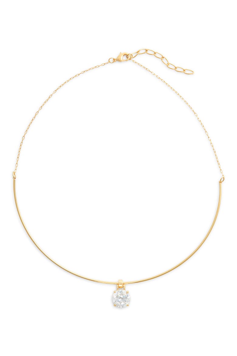 Cubic Zirconia Sliding Pendant Collar Necklace, Main, color, CLEAR- GOLD