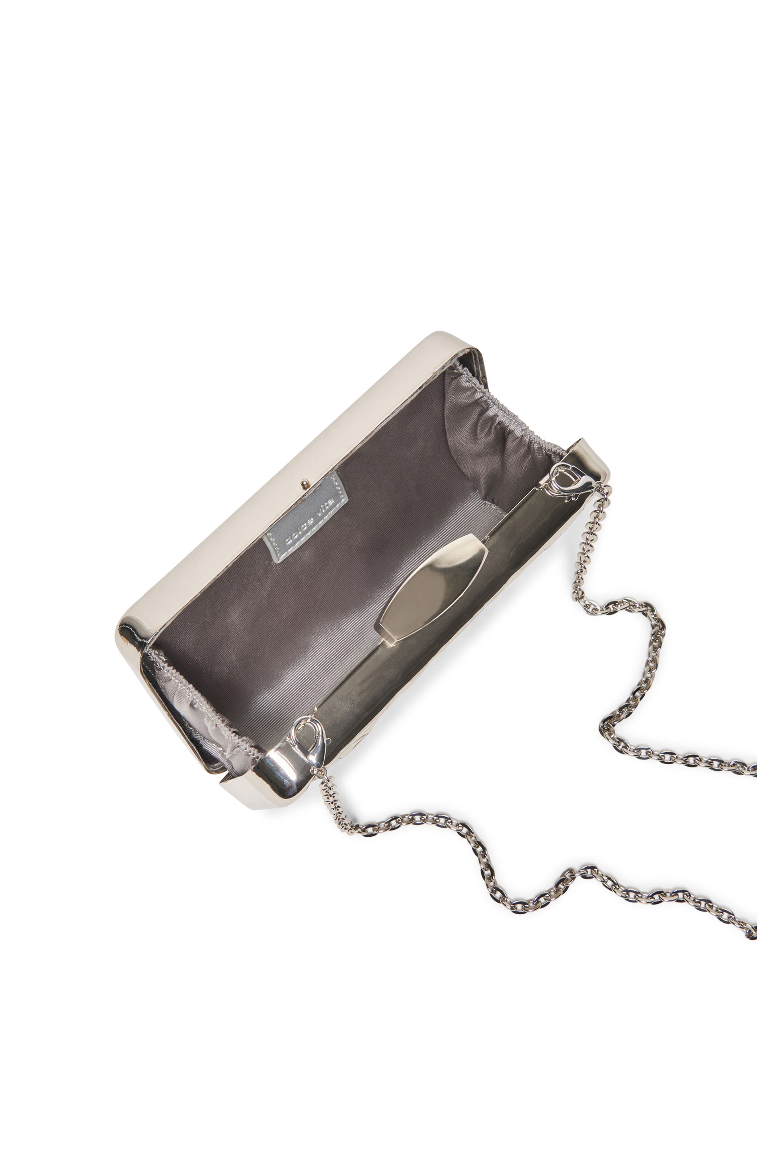 Dolce Vita Metal Frame Clutch, Alternate, color, Silver