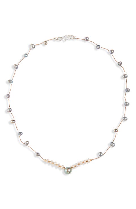 Desnuda Freshwater Pearl Station Necklace