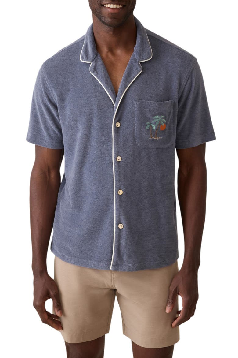 Cabala Towel Terry Camp Shirt, Main, color, MALIBU